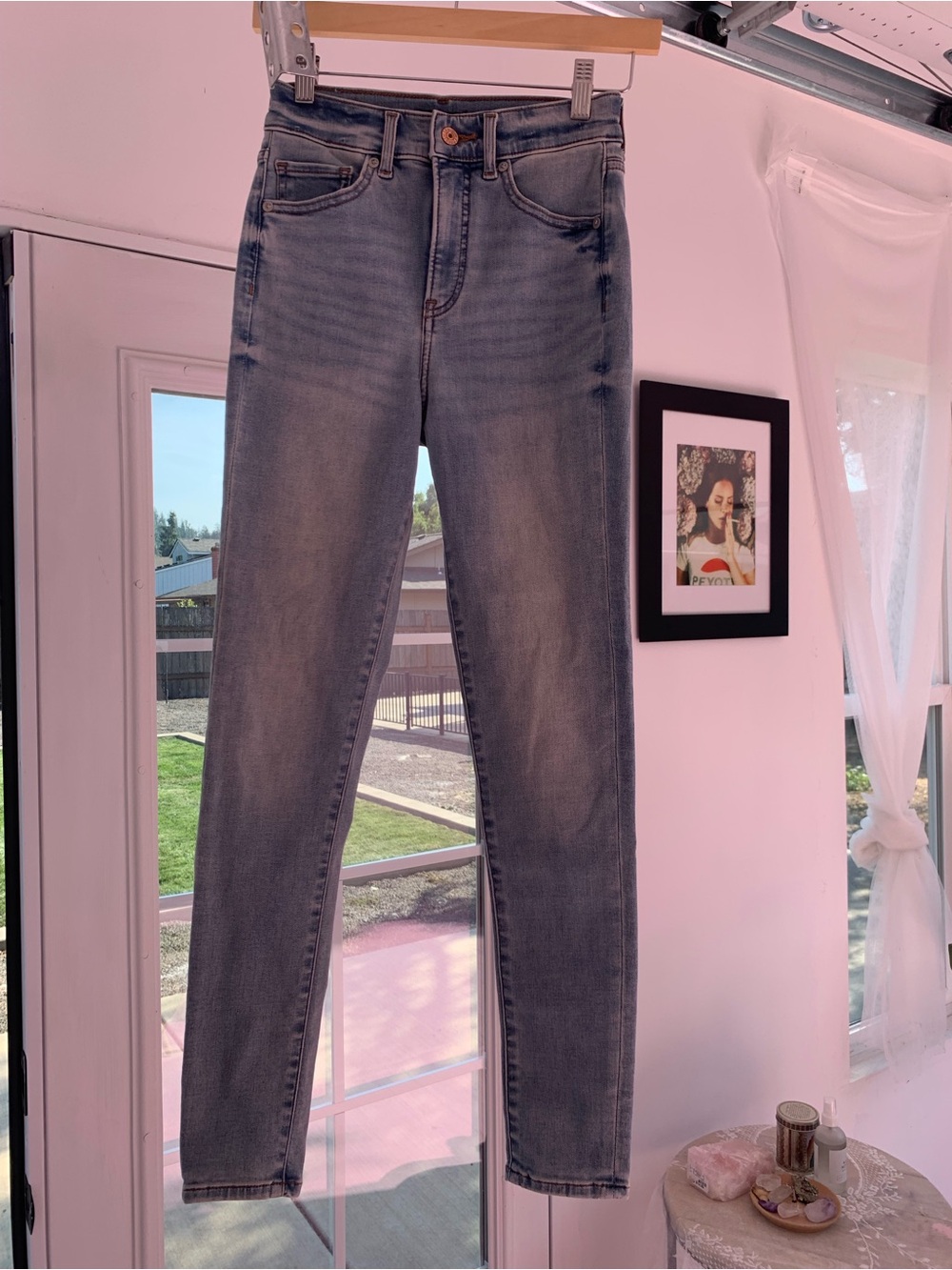 Express High Rise Skinny Jeans - Light Blue